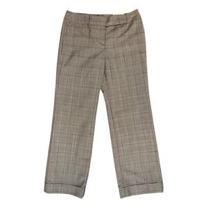 NWT Ann Taylor Signature Fit Dress Pants Gray Plaid Trousers Lined Wool Size 8